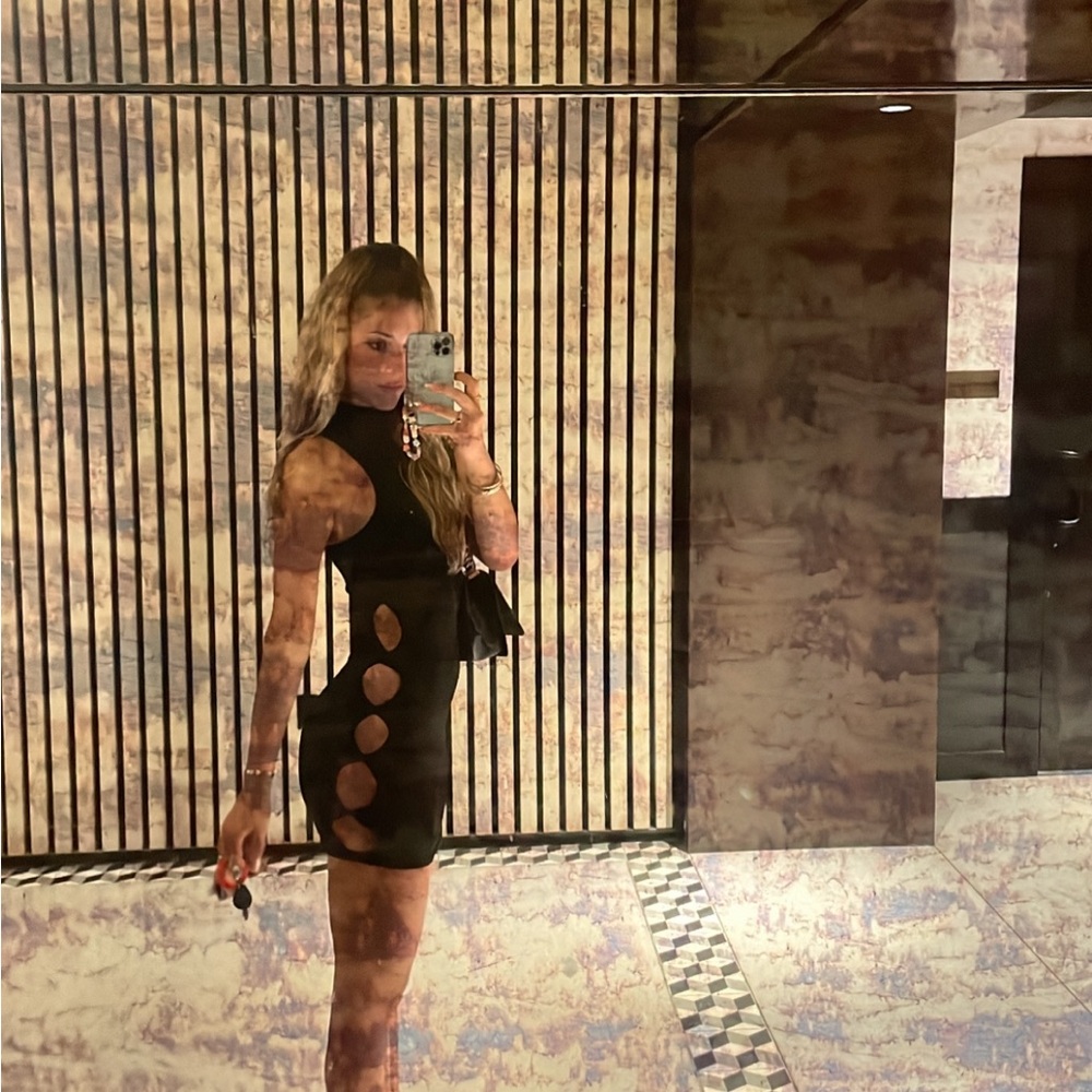 Black Bodycon Halter Mini Dress